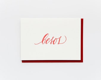 Letterpress Besos Card