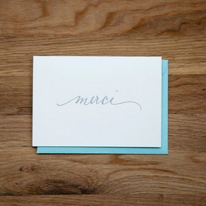 Letterpress Merci Card set of 4 image 5