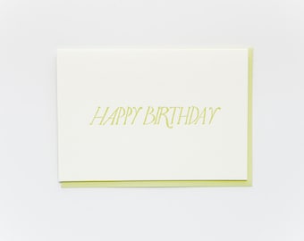 Green Happy Birthday Card