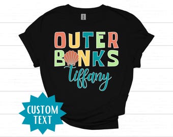 Custom Outer Banks Shirt, Matching Family Vacation T-Shirts, Beach Vacation Gift, Friends Girls Trip Tee, Shell, North Carolina, Adults Kids