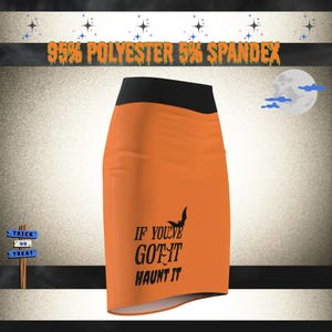 Halloween Pencil Skirt, Spooky Women's Clothing, Haunted Skirt, Ghostly Attire, Witchy Outfit, Scary Costume