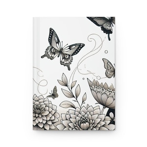 Butterfly Garden Hardcover Journal: Floral Lined Notebook