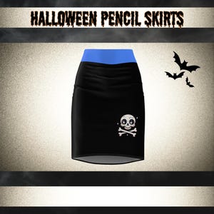 Skull Pencil Skirt, Halloween Women