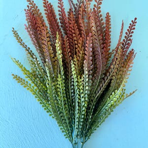 Bead Grass Fall Leaves |  BUNDLE of 12 | Extra Large | Crafting Supplies | brown bead grass bushes | wreath supplies | plastic greenery