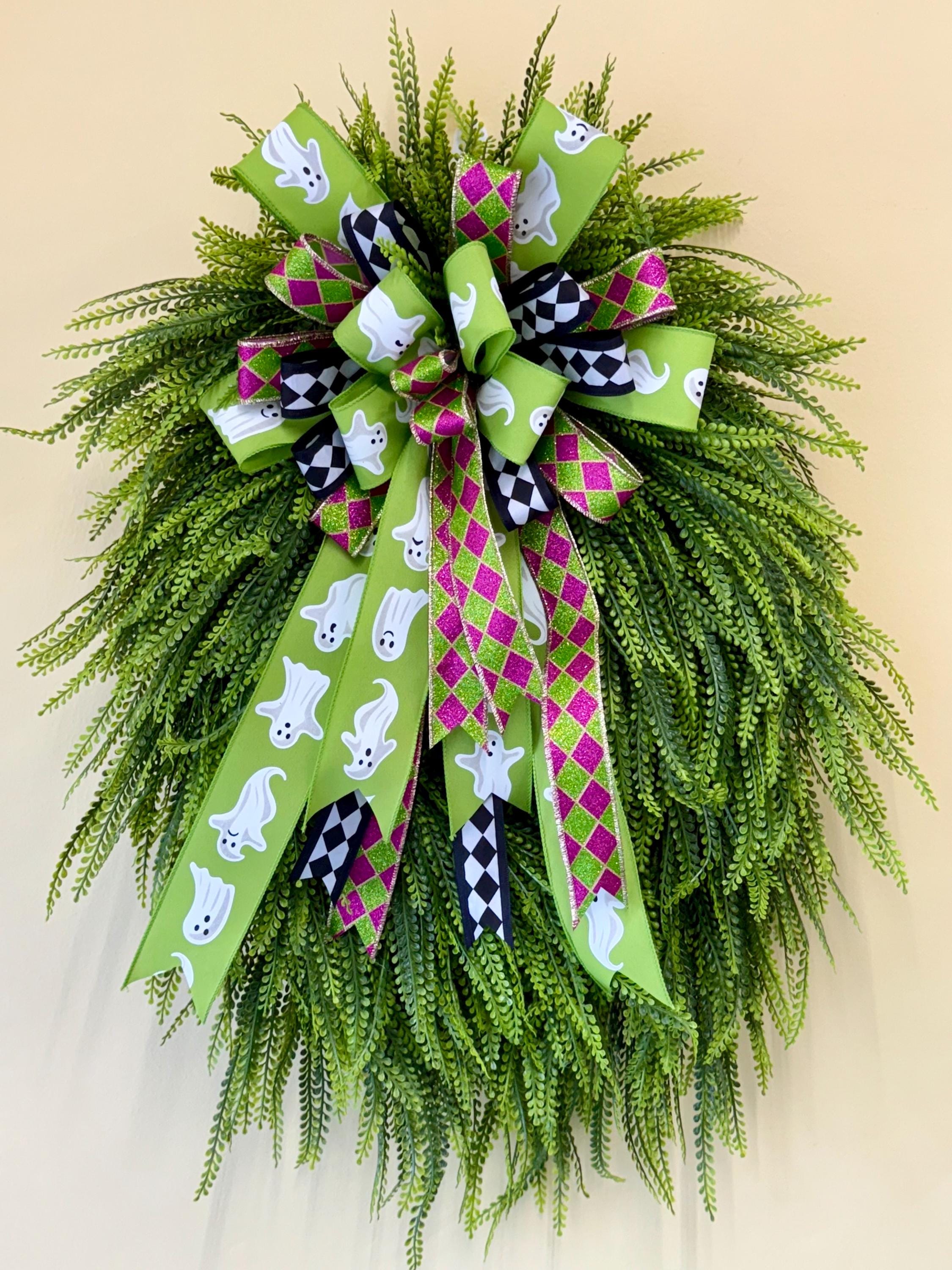 Bead Grass Wreath |  Fall Halloween wreath | gift ideas mom her | new home gifts | year round wreath | handmade wreath bow | fall decor