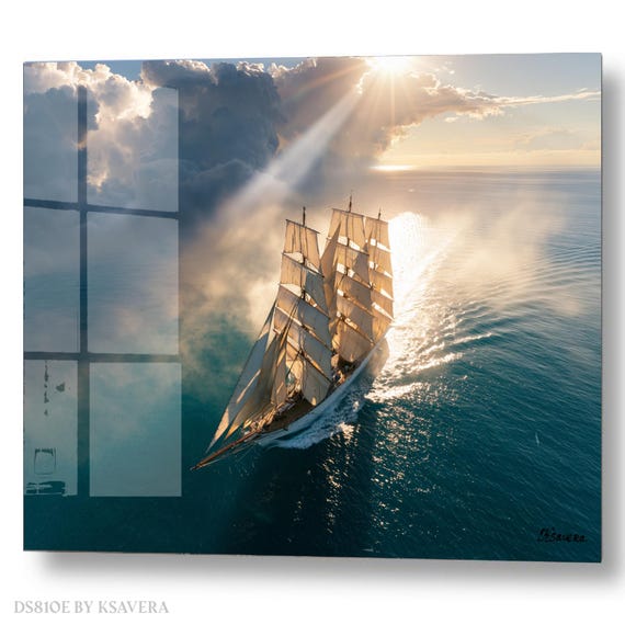 Wall Art Print – Sailing Ship - Dramatic Ocean Photography - Nautical Decor - acrylic, metal, canvas – DS0810E