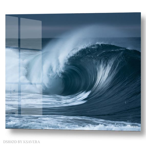 Wall Art Print - Dark Blue Ocean Wave Crashing - Coastal Decor - Stormy Nature Photography - DS0810D