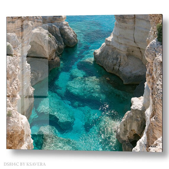 Wall Art Print – Mediterranean Turquoise Sea - limestone cliffs - Coastal Photography - acrylic, metal, canvas – DS0814C