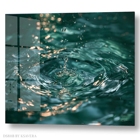 Wall Art Print – Teal Water Splash - Liquid Motion Macro Photography - acryl, metal, canvas – DS0811B