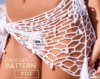 Crochet Pareo Pattern PDF: Boho Beach Cover Up Skirt (Digital Download)
