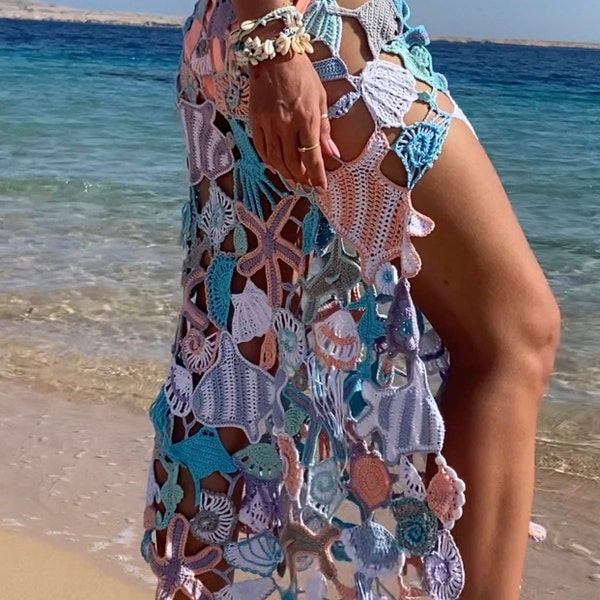 PDF - crochet PATTERN summer skirt , Easy Crochet Skirt Pattern