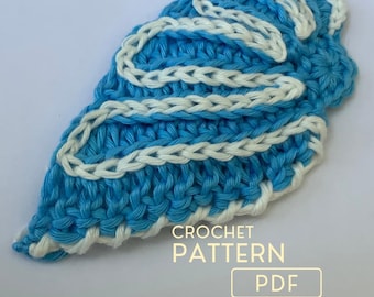 Seashell Applique Crochet Pattern - PDF