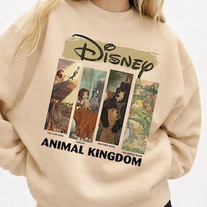 Sweat à capuche Disney Animal Kingdom, sweat-shirt Disney World vintage, pull roi lion Tarzan livre de la jungle frère ours, sweat à capuche Disney Family Trip image 1