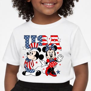 Mickey Minnie USA Shirt, 4th of July Tee Women, Patriotic Disney T-Shirt, Mickey Mouse America Shirt, Fourth of July Tee image 10