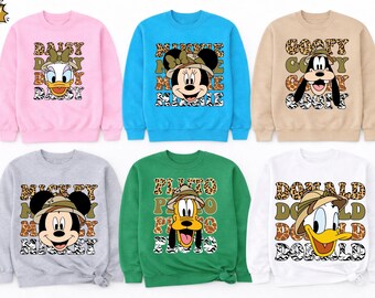 Sweats à capuche personnalisés famille Safari Disney, sweat à capuche personnalisé Animal Kingdom, Mickey Minnie Safari Squad 2026, sweats à capuche assortis vacances Disney