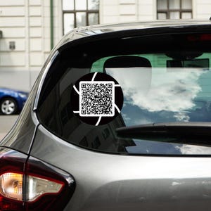 Custom QR Code Car Decal, Social Media Business Promotion