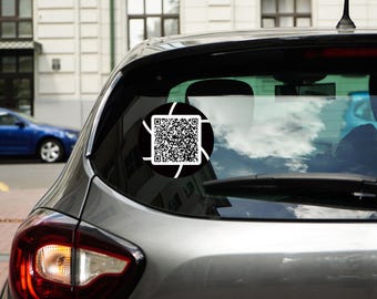 Custom QR Code Car Decal, Social Media Business Promotion