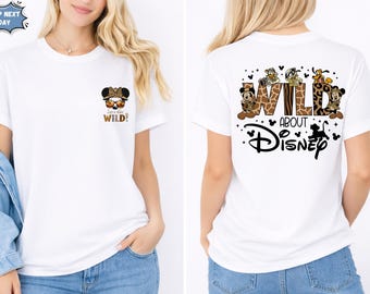 Custom Wild About Disney T-Shirt, Leopard Safari Minnie Tee, Disney World Family Vacation 2026 Shirt, Mickey and Friends Safari Trip
