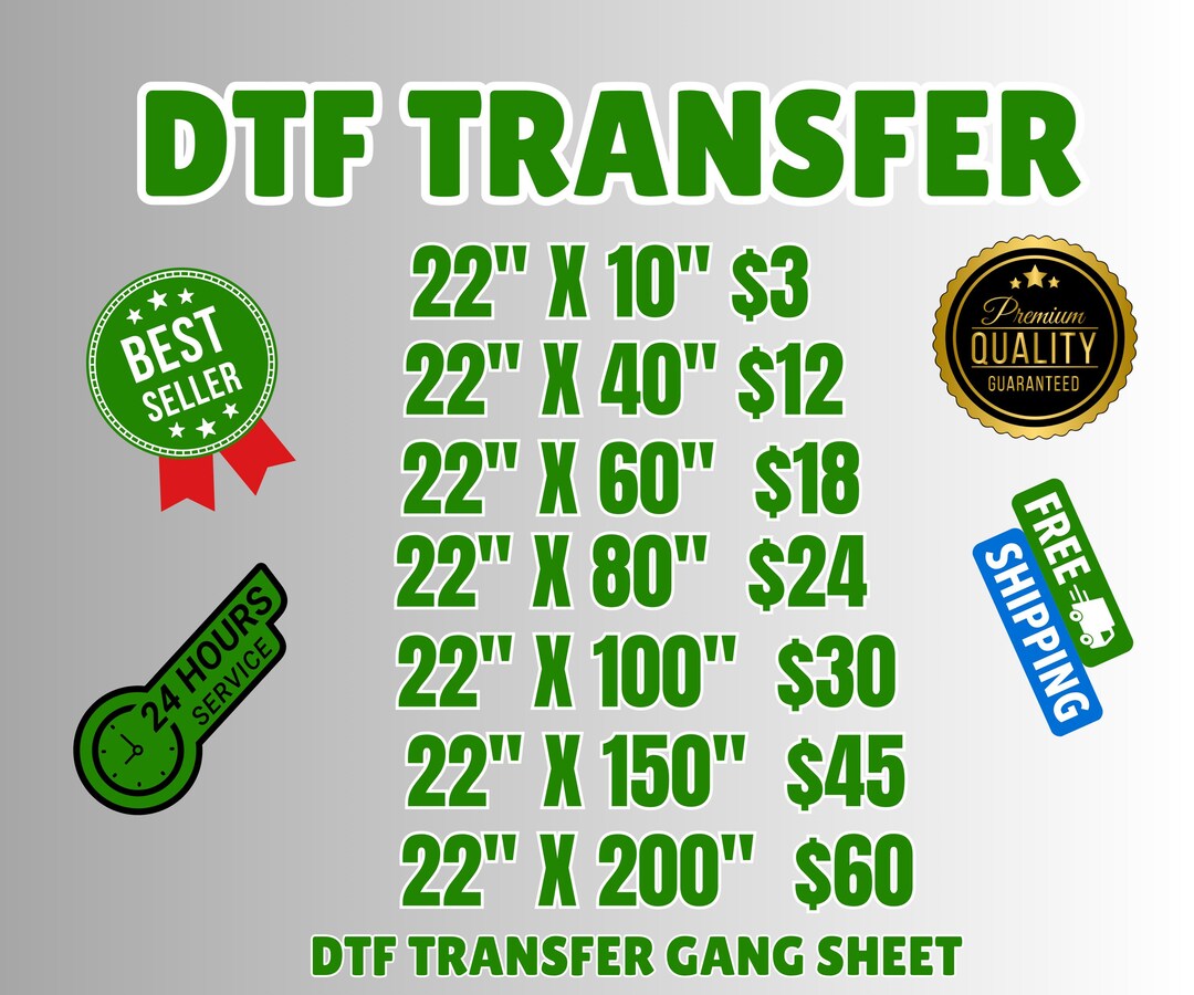 Dtf Gang Sheet, Hot Peel Dtf Transfer, Custom Transfer by Size, Dtf ...