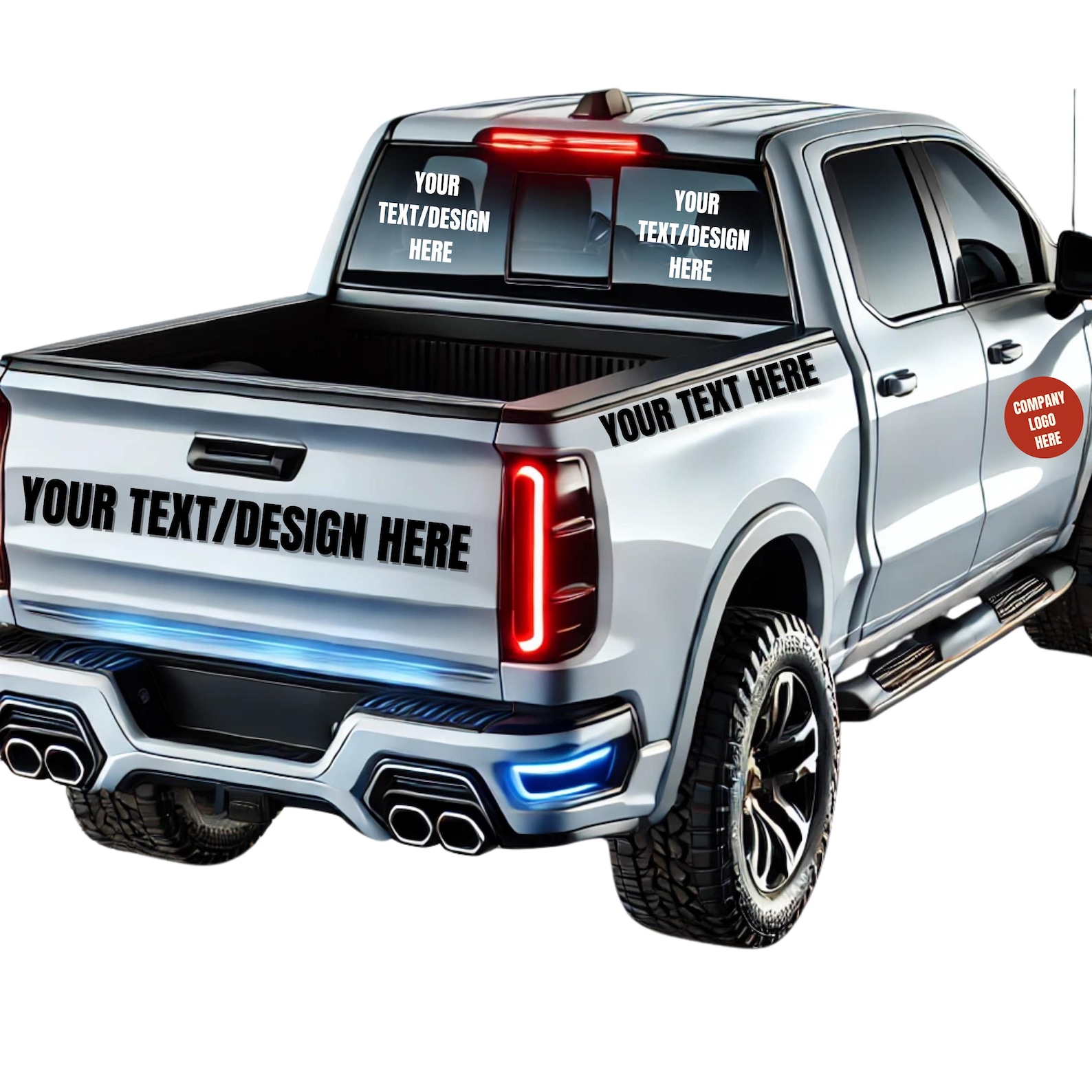 Custom Truck Decal, Personalized Business Logo, Waterproof UV DTF ...