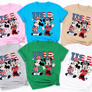 Mickey Minnie USA Shirt, 4th of July Tee Women, Patriotic Disney T-Shirt, Mickey Mouse America Shirt, Fourth of July Tee image 11