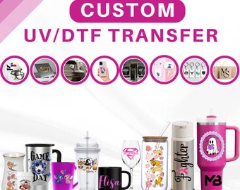 Custom uv dtf Transfer, Decal Stickers Custom UV DTF Transfer Waterproof Decal Stickers Ready to Press uv dtf Wraps Full Color High Quality