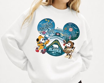 Custom Disney Cruise Hoodie Sweatshirt-Alaska MickeyFriends Personalized Family Vacation Apparel-Disney Cruise Line Clothing Alaska Cruise