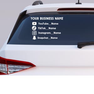 Custom Social Media Car Decal  Instagram TikTok YouTube Snapchat Sticker  Business Promotion Window Decal  Personalized Vinyl Sticker