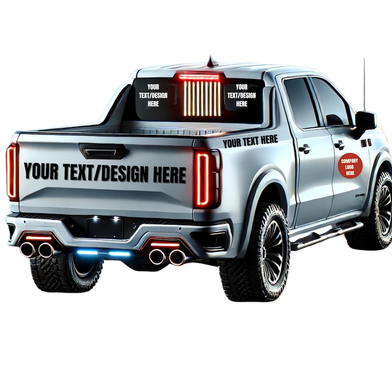 Custom Truck Decal, Personalized Business Logo, Waterproof UV DTF ...