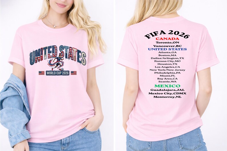 Maillot de la Coupe du monde 2026 des États-Unis, t-shirt de football du pays hôte de la FIFA 2026, cadeau de fan de football de l'USMNT, t-shirt de l'équipe nationale des États-Unis image 8
