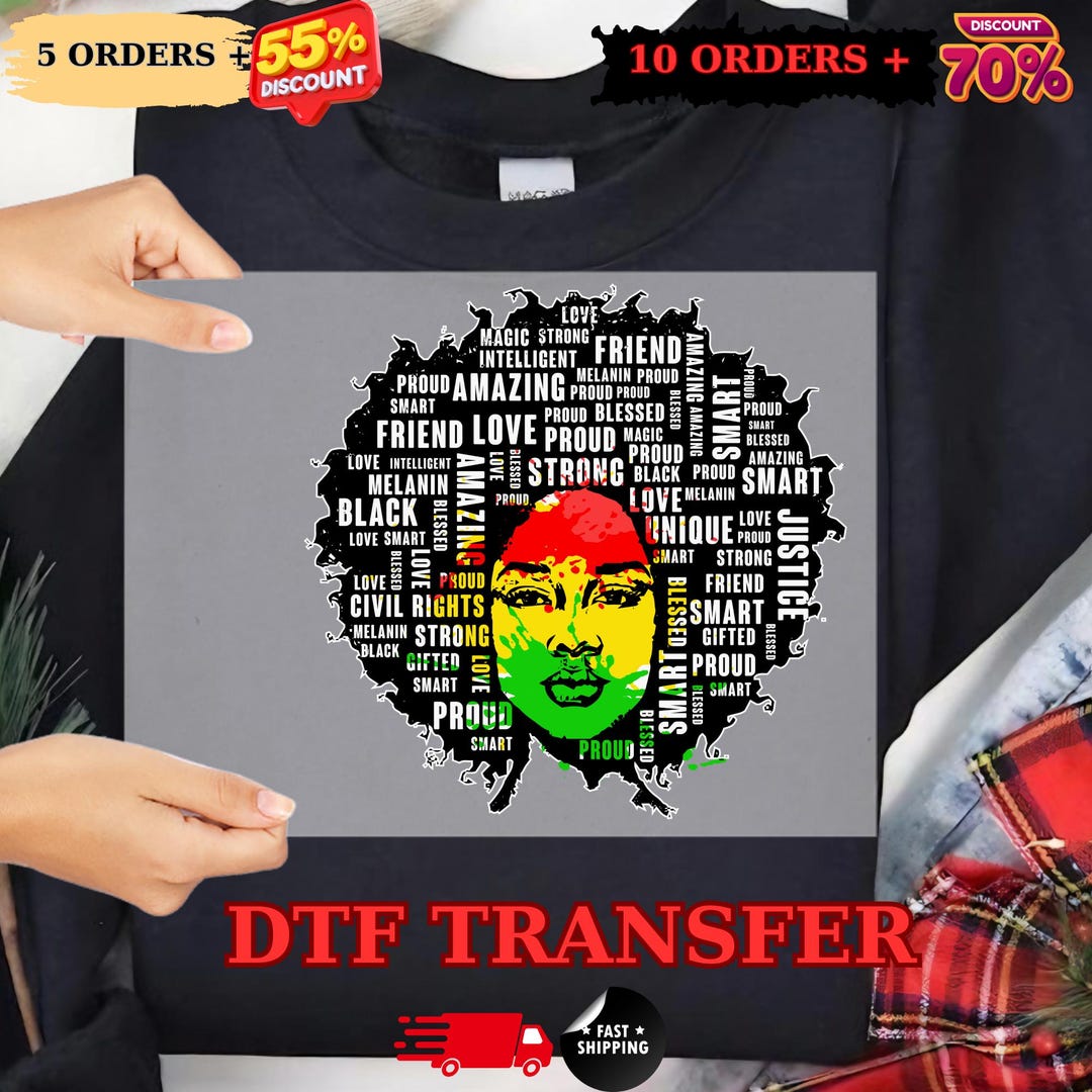Black History is World Dtf Transfer, Black Pride Melanin Dtf, Afro ...