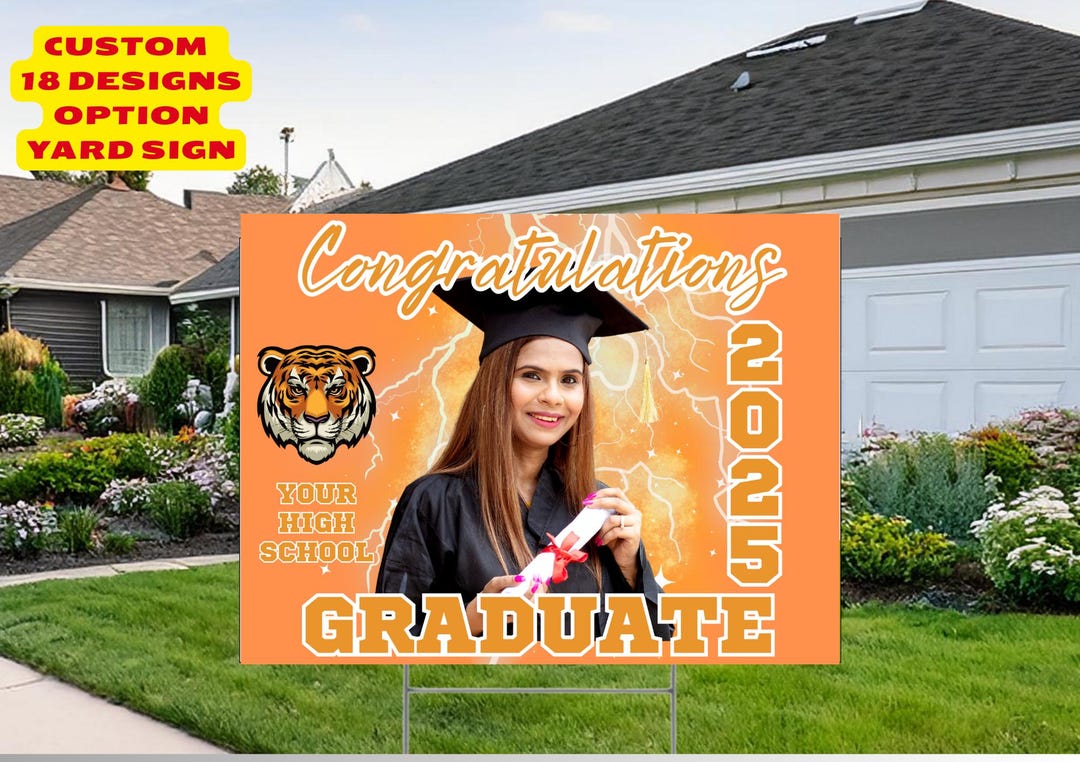 Custom Photo Graduation Yard Sign 2026, Personalized Graduate Lawn Sign ...