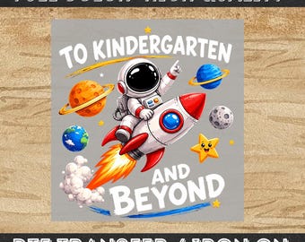 Erster Tag Kindergarten DTF Transfer | Weltall Astronaut Bügelbild
