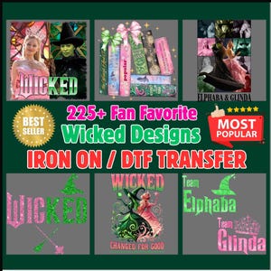 Wicked Musical DTF Transfer | Elphaba Glinda Iron On For T-Shirt