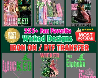 Wicked Movie Inspired Green Witch DTF Transfer For T-Shirt, Broadway Musical Witch Theme Print, DIY Apparel Iron On
