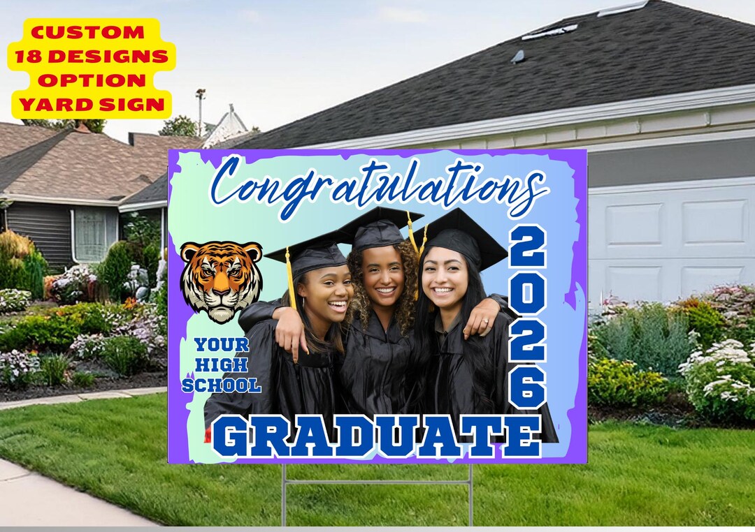 Personalized Graduation Yard Sign With Photo, Custom Class of 2026 Lawn ...
