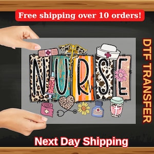 Western Nurse DTF Transfer, Ready to Press, Boho Medical Print, Leopard Nurse Life Design, Country Nursing Gang Sheet,Cowgirl Nurse Life DTF
