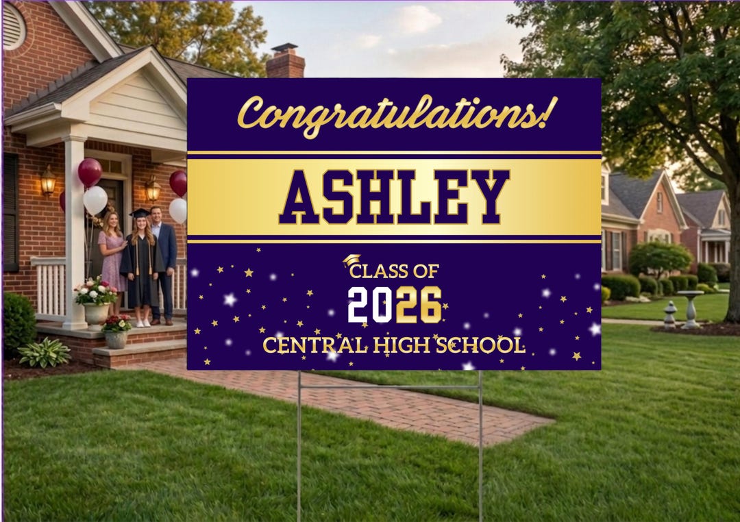 Personalized Graduation Lawn Sign Class of 2026, Custom Senior Yard ...