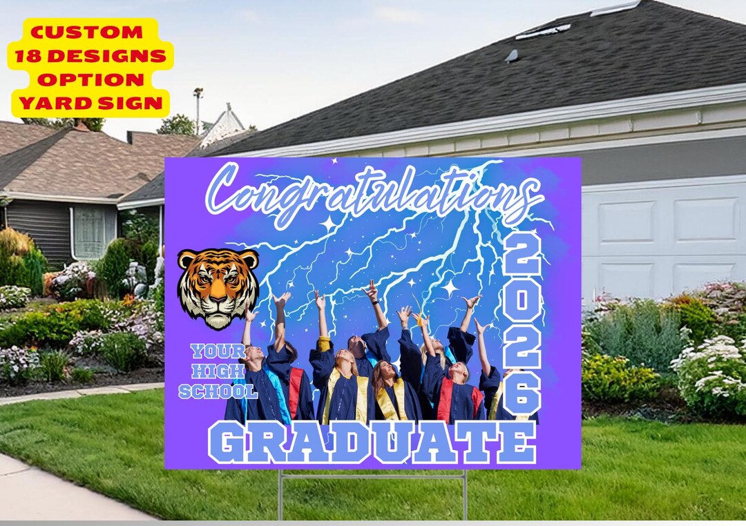 Graduation Yard Sign 2026 Personalized Photo, Custom Senior Yard Sign ...