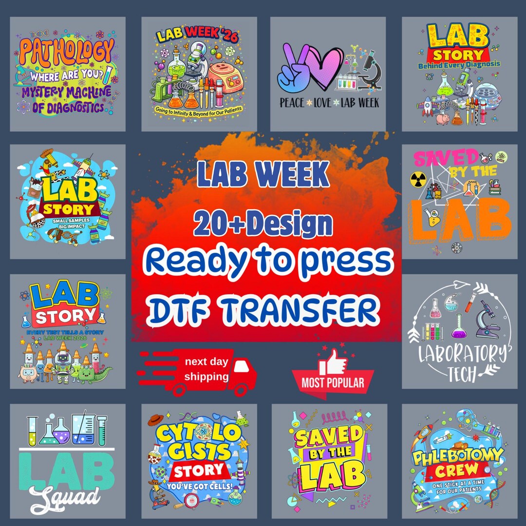 Lab Week DTF Transfer Iron on for Shirts, Medical Laboratory Week Lab ...