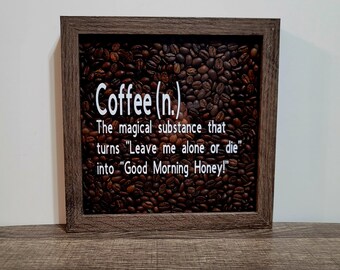 Coffee Bean Filled Shadow Box