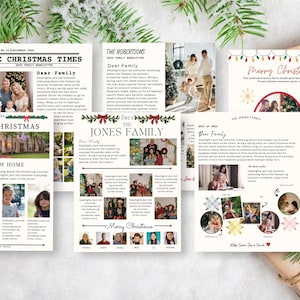 Christmas Newsletter Template | Family Newsletter | December Newsletter | Christmas Newspaper Template | Newspaper Christmas Card