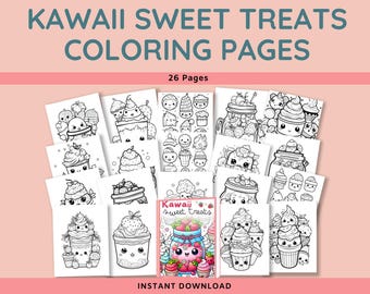 Adorabili dolcetti kawaii da colorare / Download immediato e stampabile / Divertimento dolce e stravagante