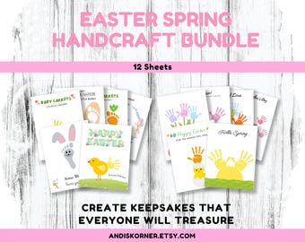 Easter Handprint Craft Bundle | Easter Handprint Art for Kids | DIY Easter Keepsake | Printable Easter Craft for Moms