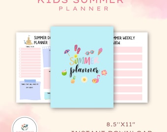 Sommarplanerare för barn + Sysslor | Roligt och organiserat sommarschema | Utskrivbar checklista