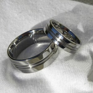 Wedding Ring Set Matching Titanium Bands His Hers - Etsy