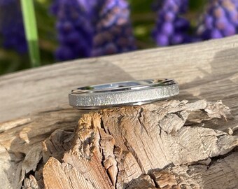 Beautiful Unique Style. Titanium Ring, 3.5mm Width, Frosted, Polished