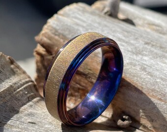 Heat Treated/Colored Titanium Ring, 7mm Width, US size 9.25