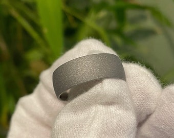 Minimalist Titanium Wedding Band, Low Dome Profile, Sandblasted Ring