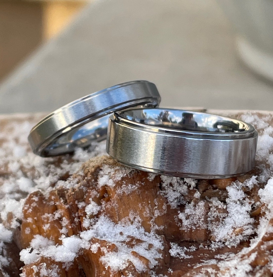 Juego de anillos de pareja para boda y aniversario, bandas de